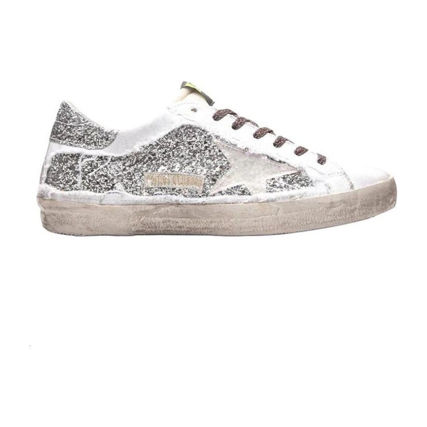 Golden Goose Super-Star Silver Distressed
