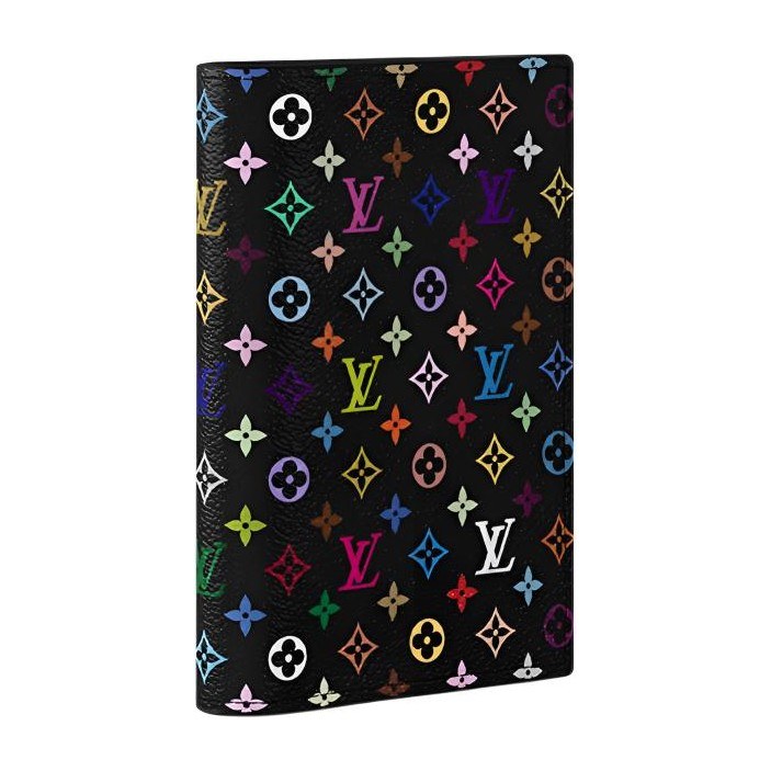 Louis Vuitton x Takashi Murakami Passport Holder Black Multicolor