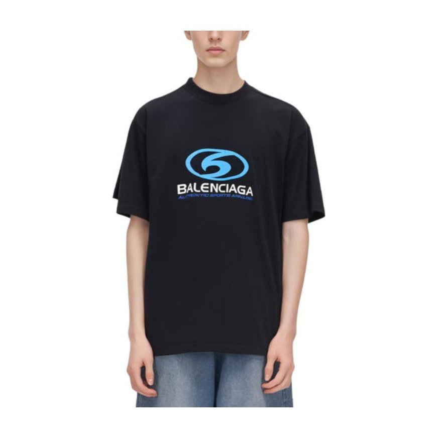 Balenciaga Logo Print Crewneck T-Shirt Black