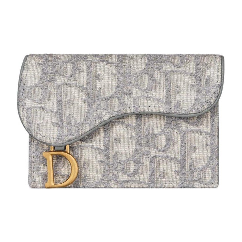 Dior Saddle Oblique Card Holder Grey