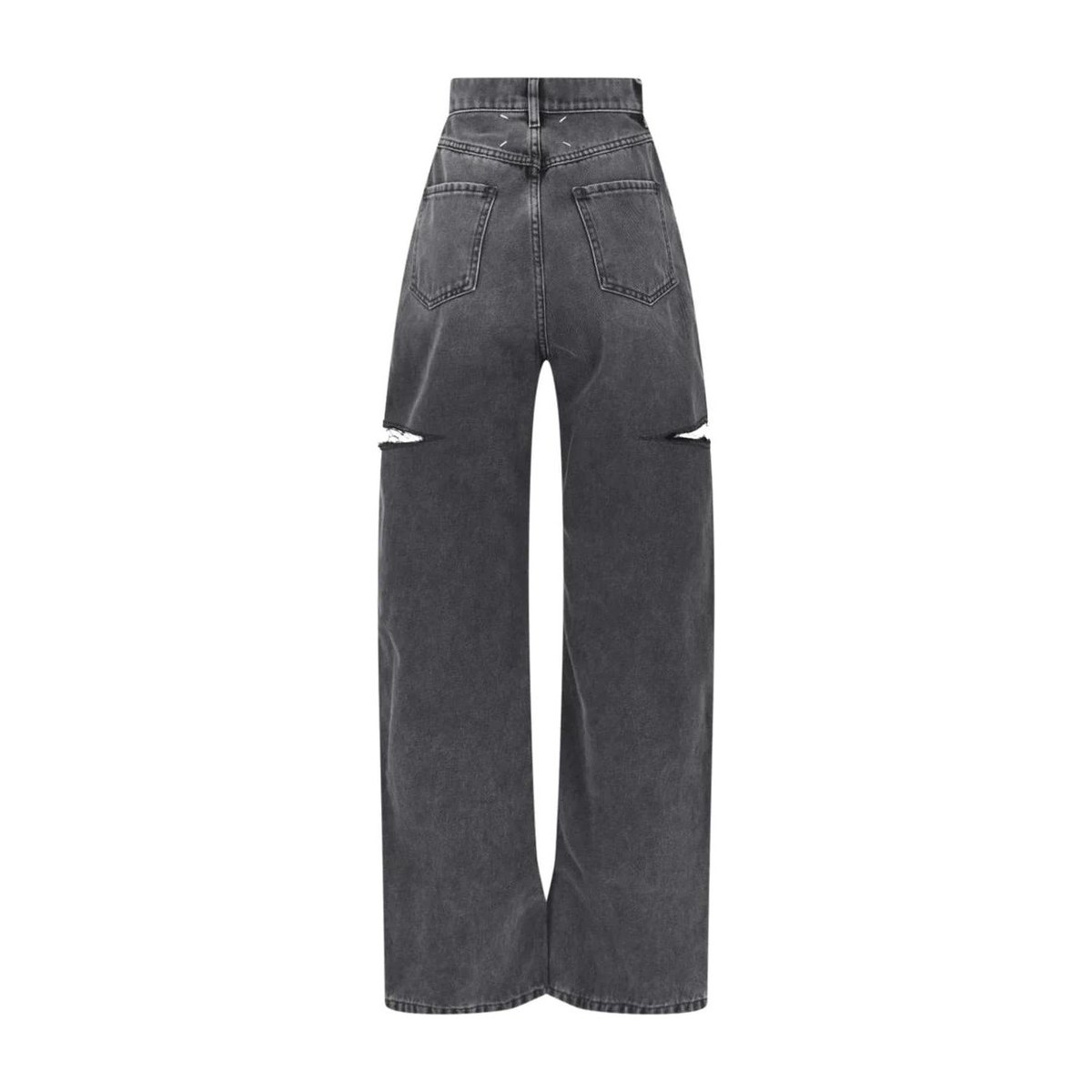 Maison Margiela Washed Distressed Wide Leg Jeans