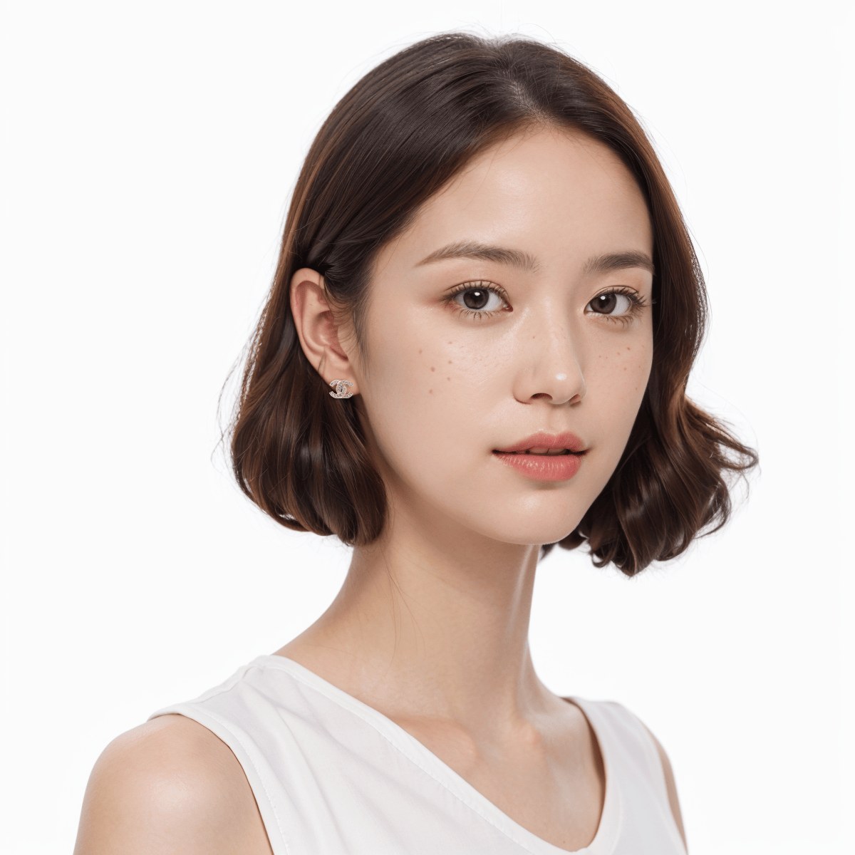 CHANEL Logo Small Gold Earrings