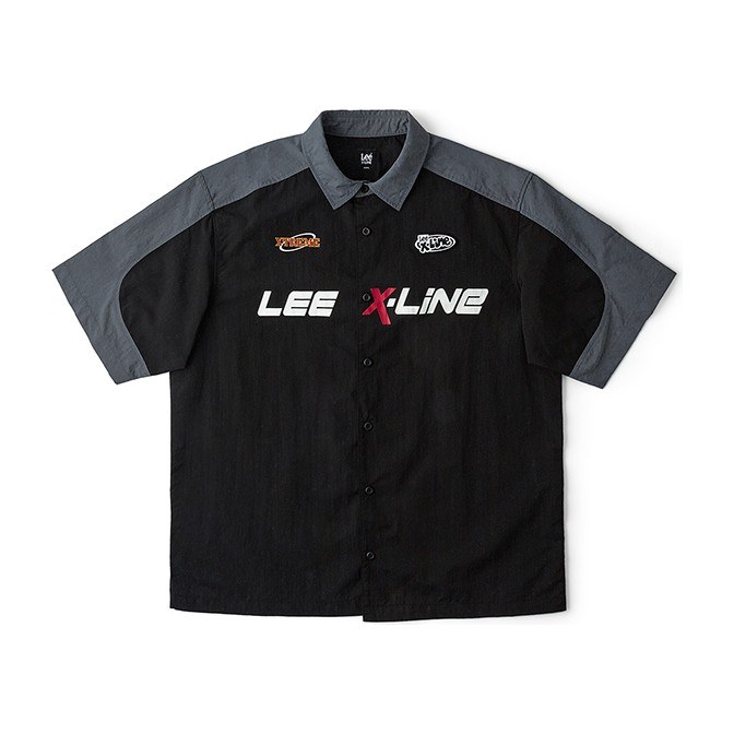 Lee SS24 Black Racing Print Polo Shirt
