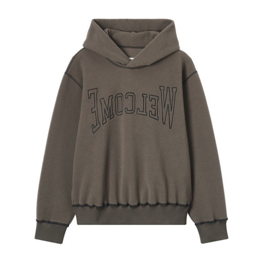 MM6 Maison Margiela Lettered Suede Hoodie