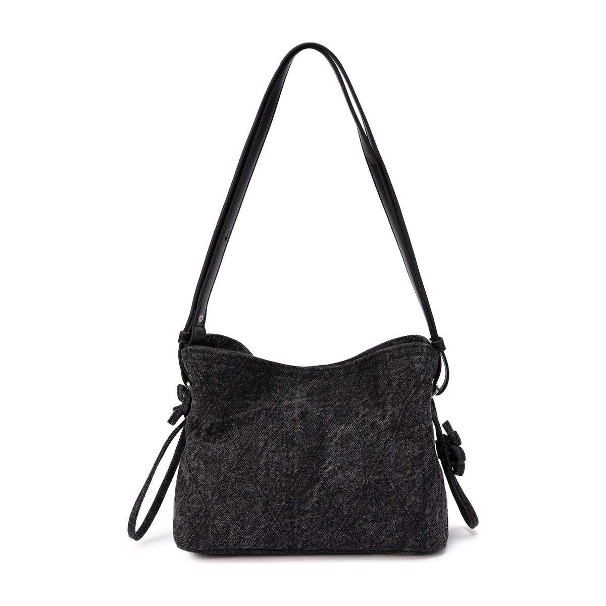 Lee Denim Quilted Shoulder Bag Black
