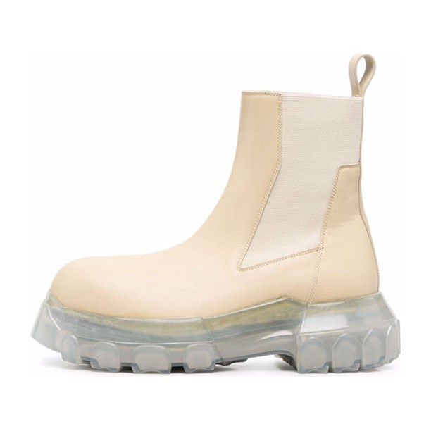 Rick Owens Chelsea Boots Beige