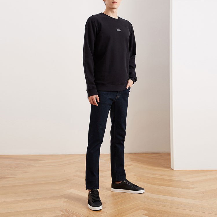 HUGO BOSS Logo Print Crewneck Sweatshirt Black