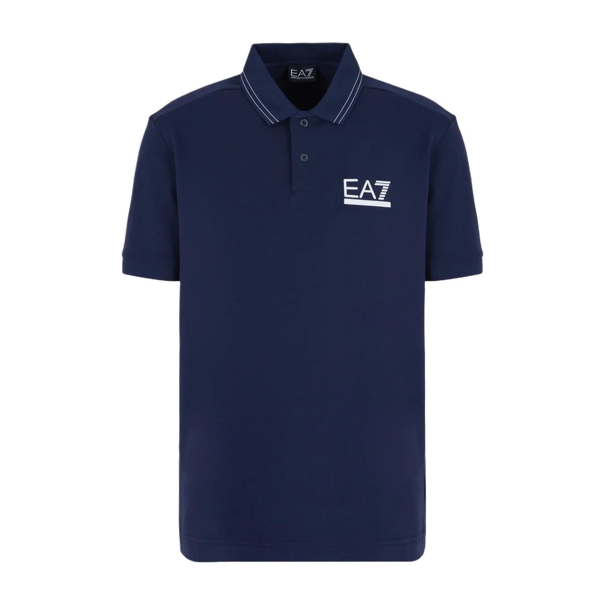 Emporio Armani EA7 SS24 Logo Polo Navy