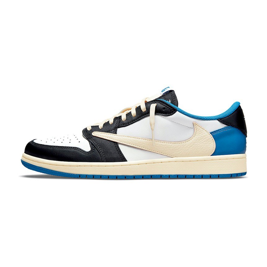 Travis Scott x Fragment Design x Air Jordan 1 Low OG SP White Blue Black