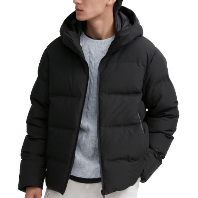 UNIQLO Down Jacket Hoodie Amber Black