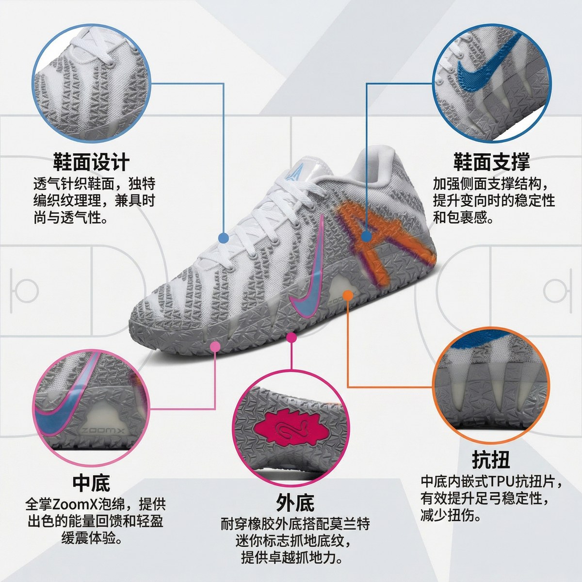 Nike Ja 3 Grey White