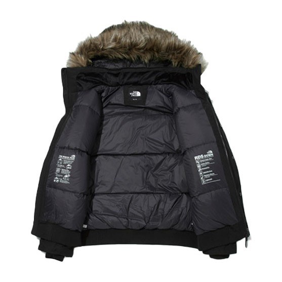 The North Face Logo Print Hooded Down Jacket Black