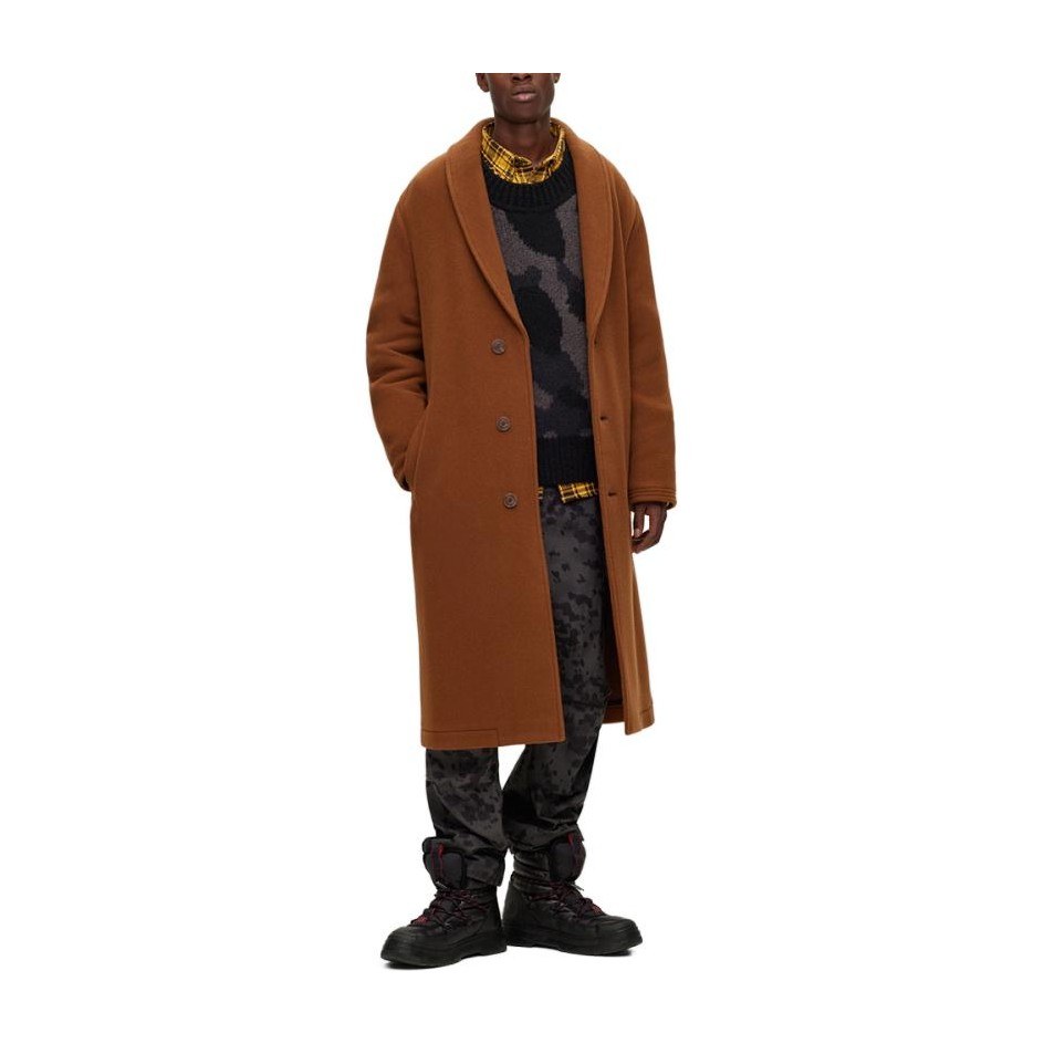Hugo Boss Rust Wool Blend Coat