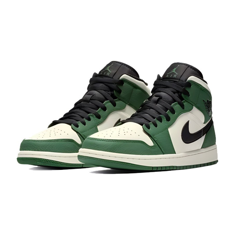 Jordan Mid Retro Basketball Shoes White Green