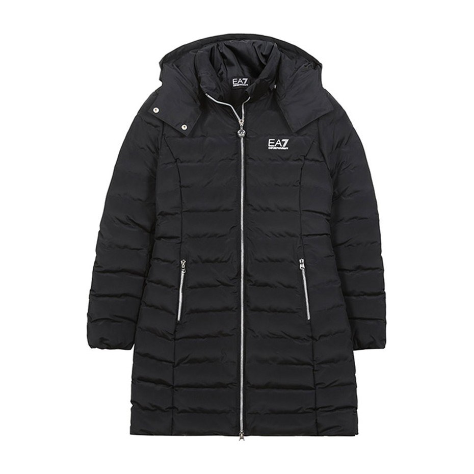 Emporio Armani EA7 Black Cotton Coat