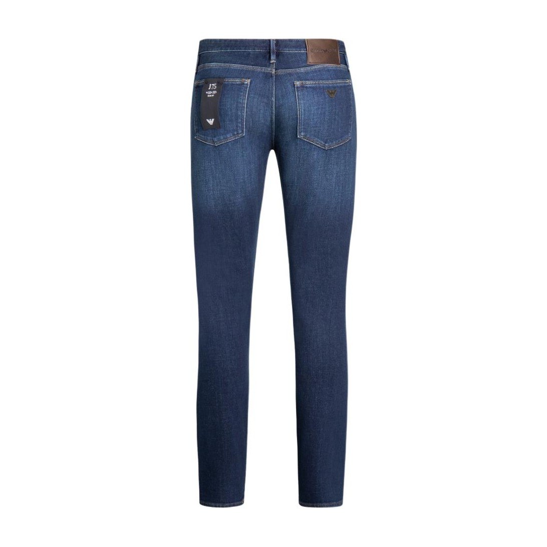 Emporio Armani FW24 Logo Patch Straight Jeans Blue