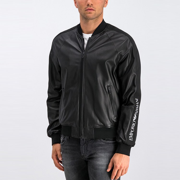 Emporio Armani Logo Zip Jacket Black