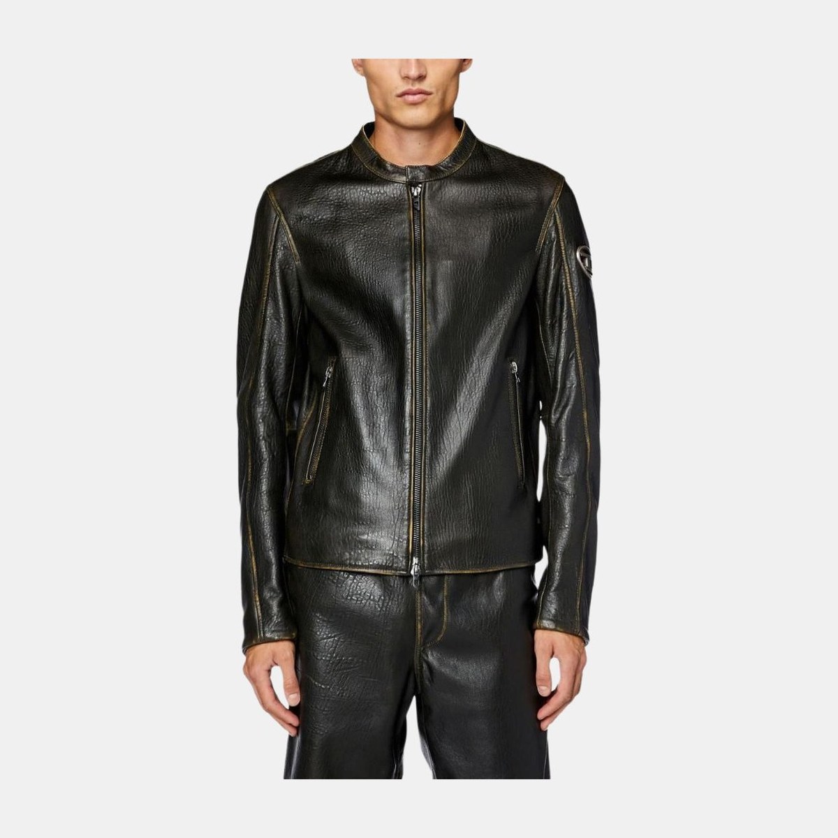 DIESEL OVAL D LOGO Brown Jacket