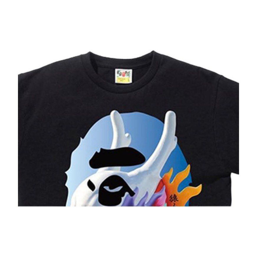 A BATHING APE Bape Dragon Boat Print Tee Black
