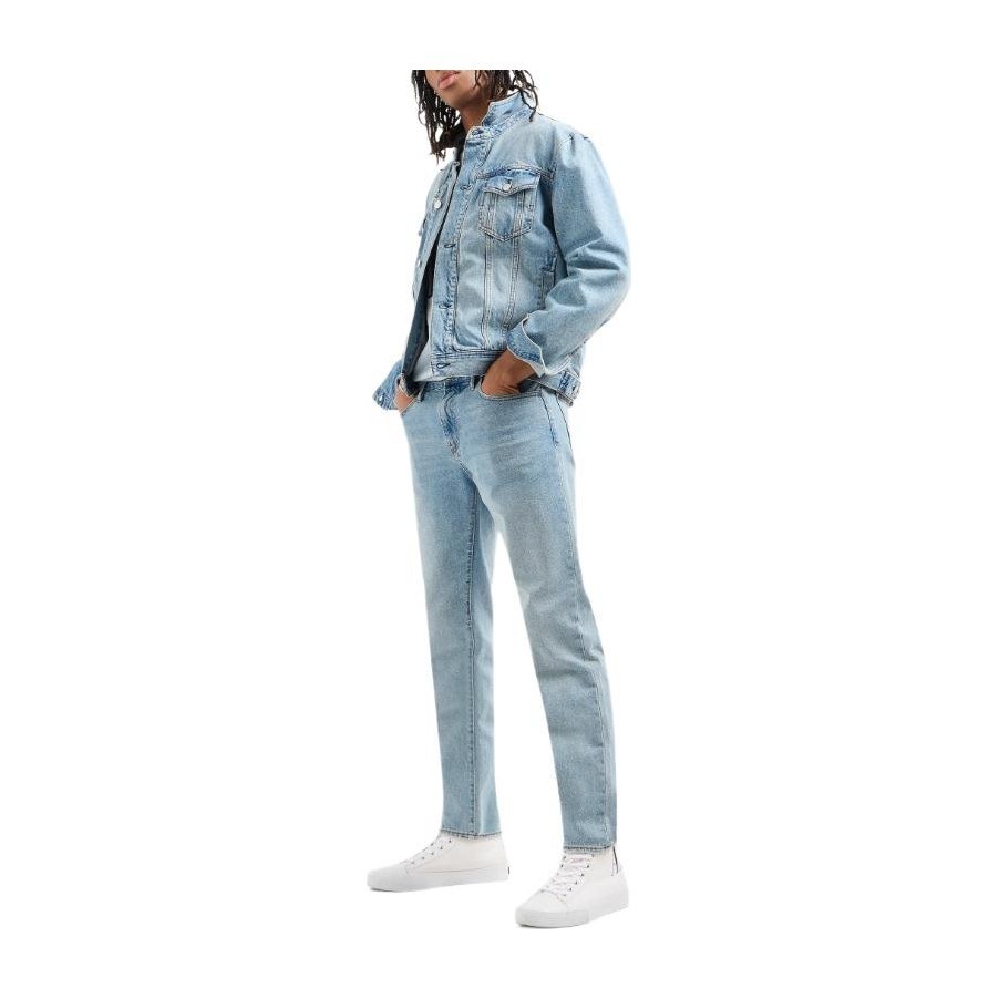 Armani Exchange SS24 Washed Denim Jacket Indigo
