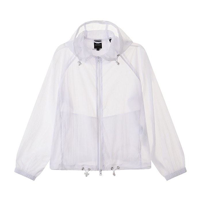 Armani Exchange SS24 Solid Zip Hoodie White