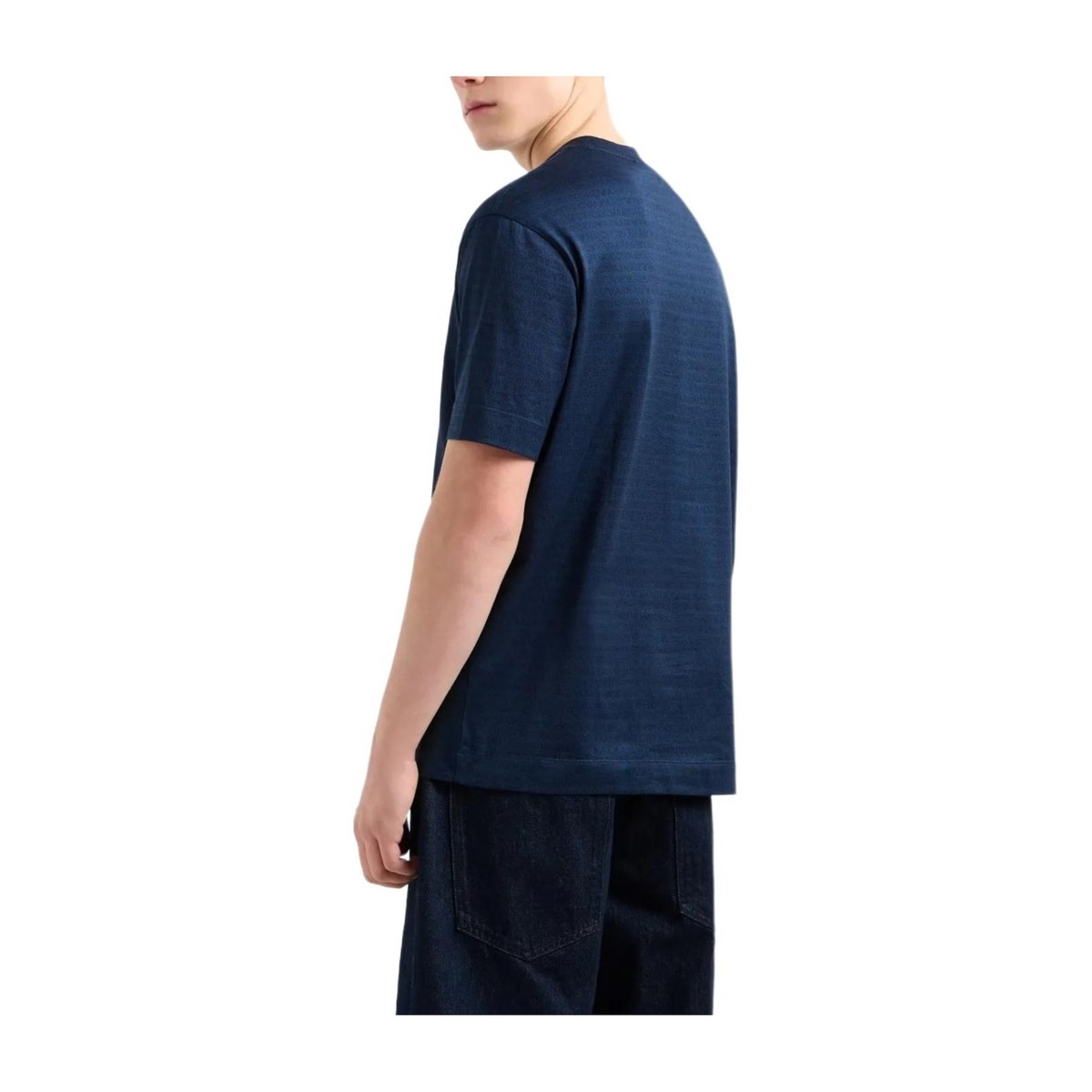 Emporio Armani Jacquard T-Shirt Blue