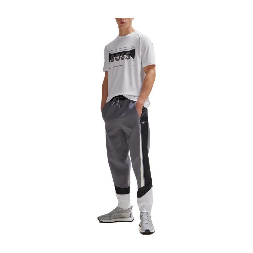 HUGO BOSS Cotton-Blend Regular-Fit T-Shirt With Logo Artwork T