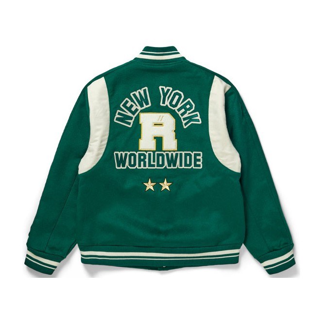 PUMA x Rhuigi SS23 Retro Varsity Jacket Green