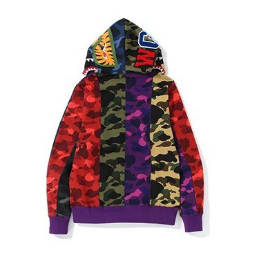 A BATHING APE BAPE MIX CAMO CRAZY SHARK FULL ZIP HOODIE