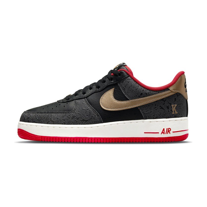 Nike Air Force 1 Low Black Red Gold