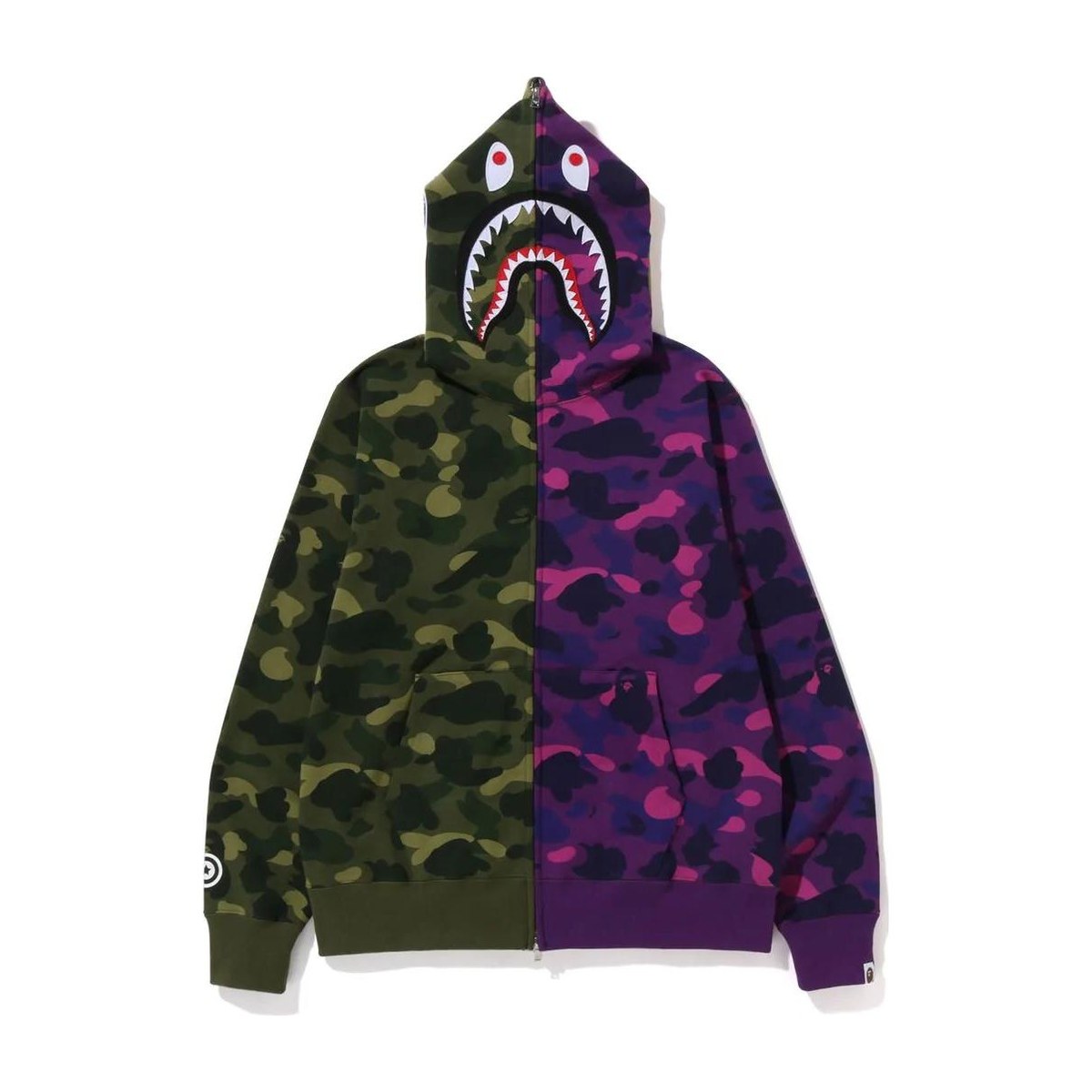 A BATHING APE Bape FW22 Color Camo Shark Full Zip Hoodie