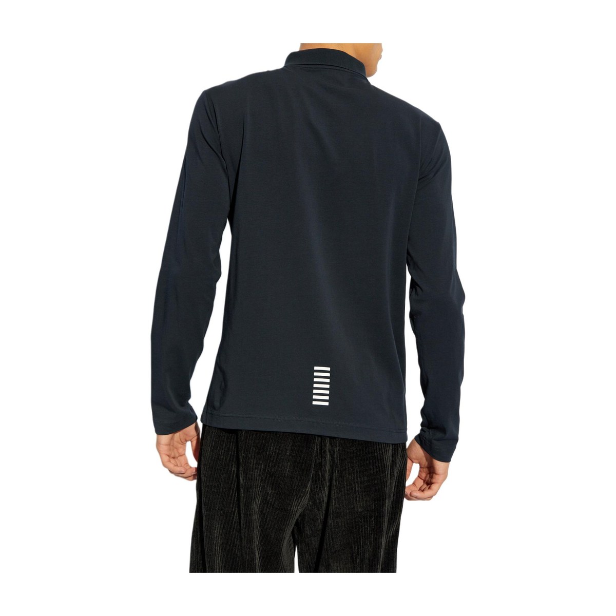 Emporio Armani Logo Polo Long Sleeve Blue