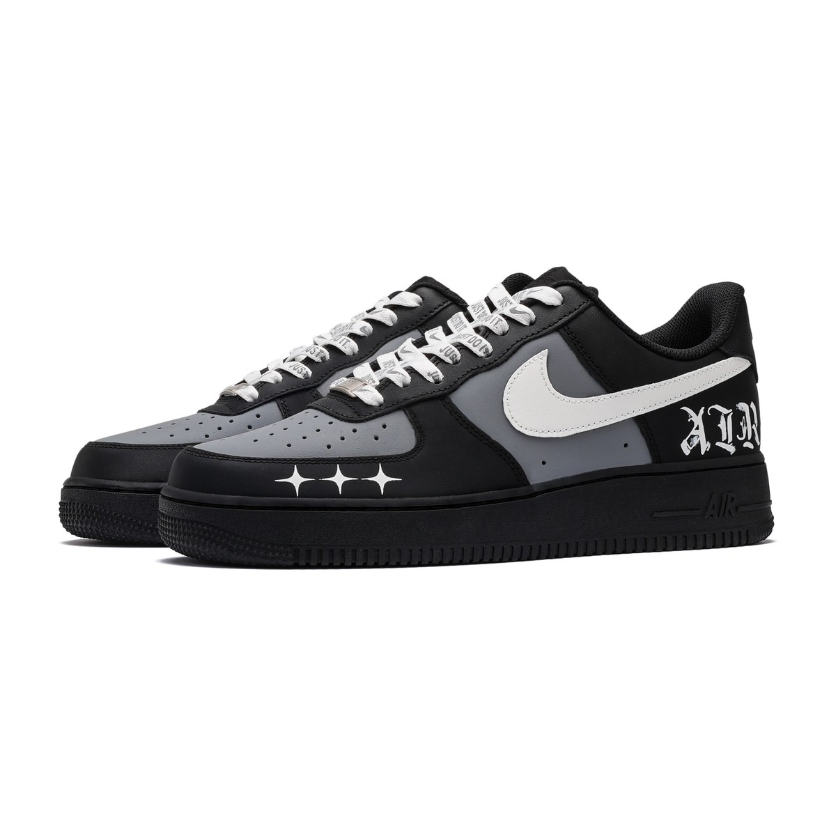 Nike Air Force 1 Black Silver Y2K