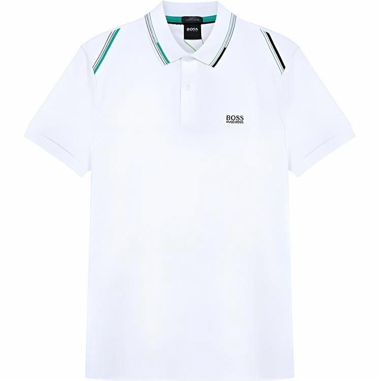 HUGO BOSS Logo Cotton Polo Shirt White