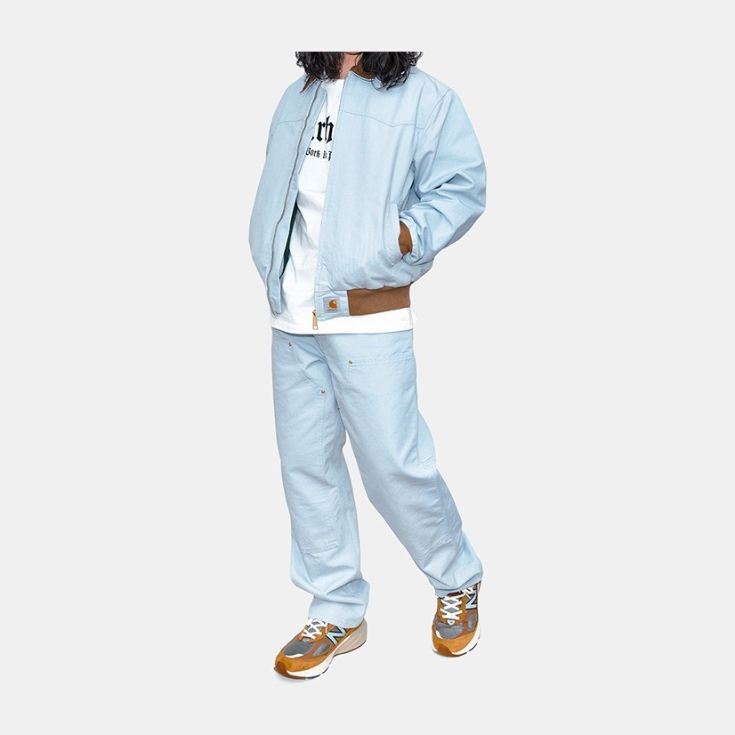 Carhartt WIP SS24 Logo Pants Light Blue
