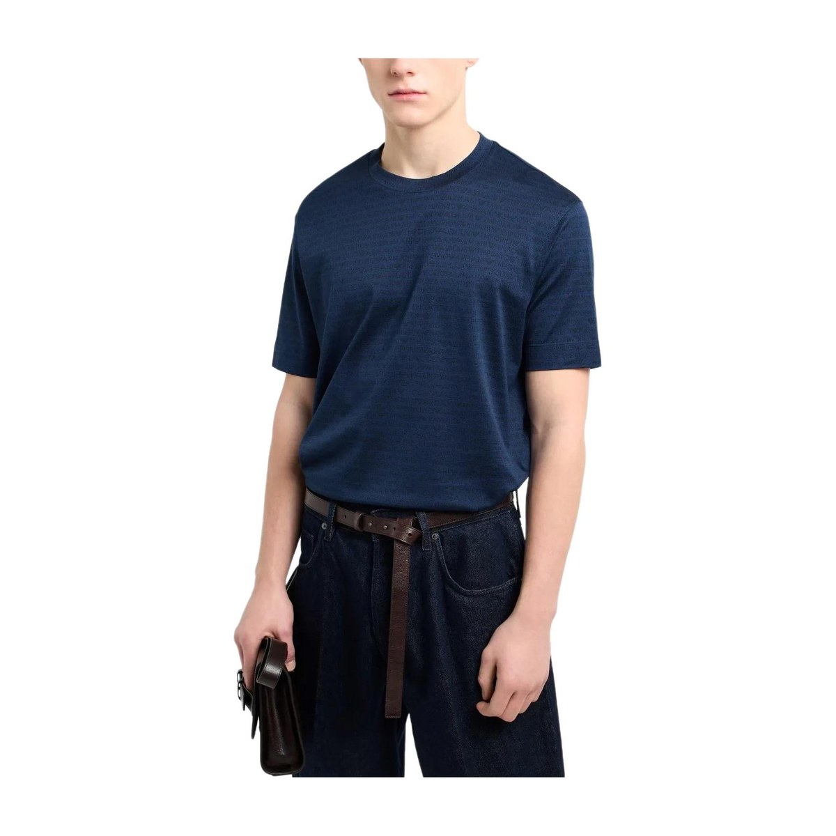 Emporio Armani Jacquard T-Shirt Blue