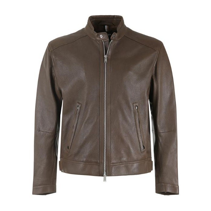 HUGO BOSS FW23 Green Leather Jacket