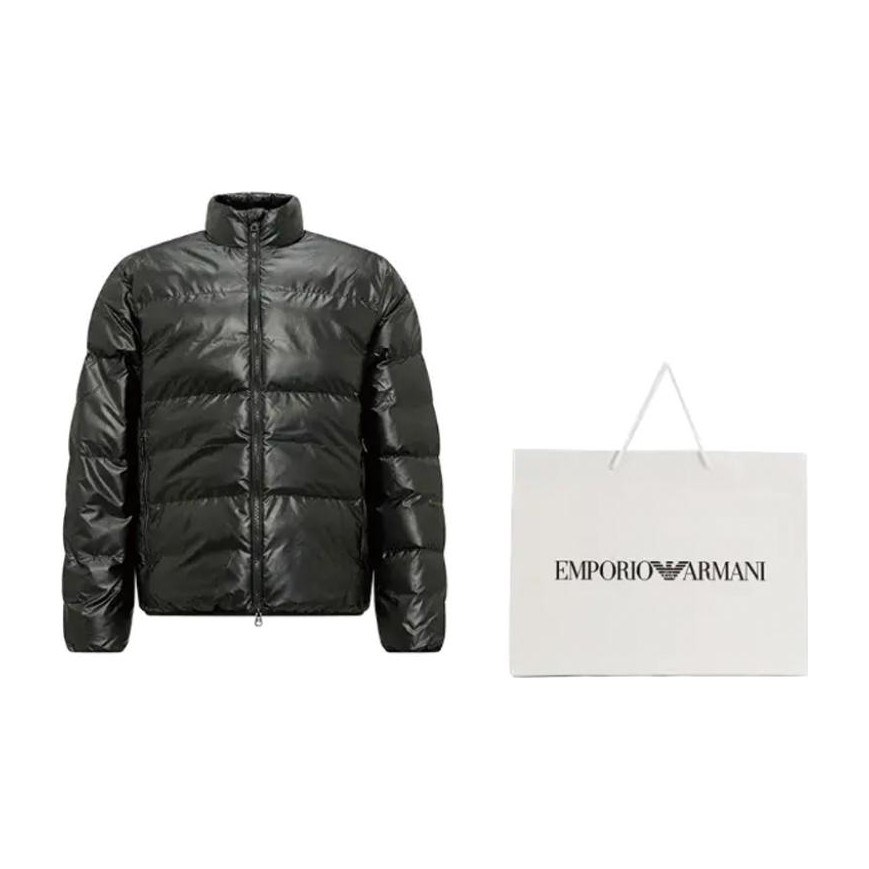 Emporio Armani EA7 Quilted Cotton Jacket Black