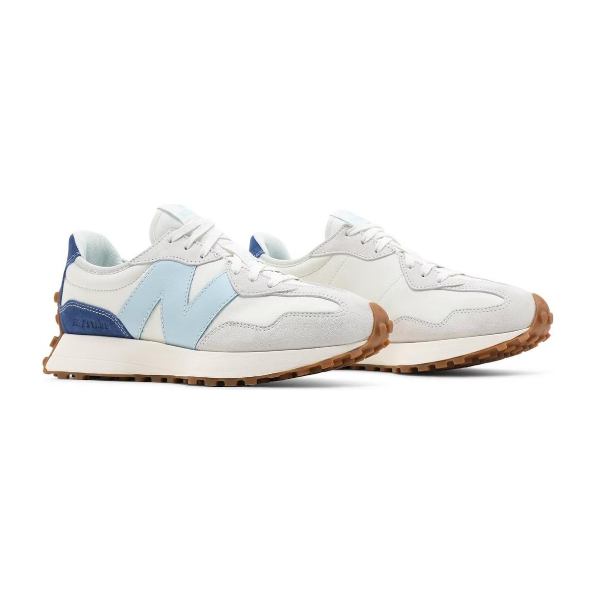 STAUD x New Balance 327 White Blue