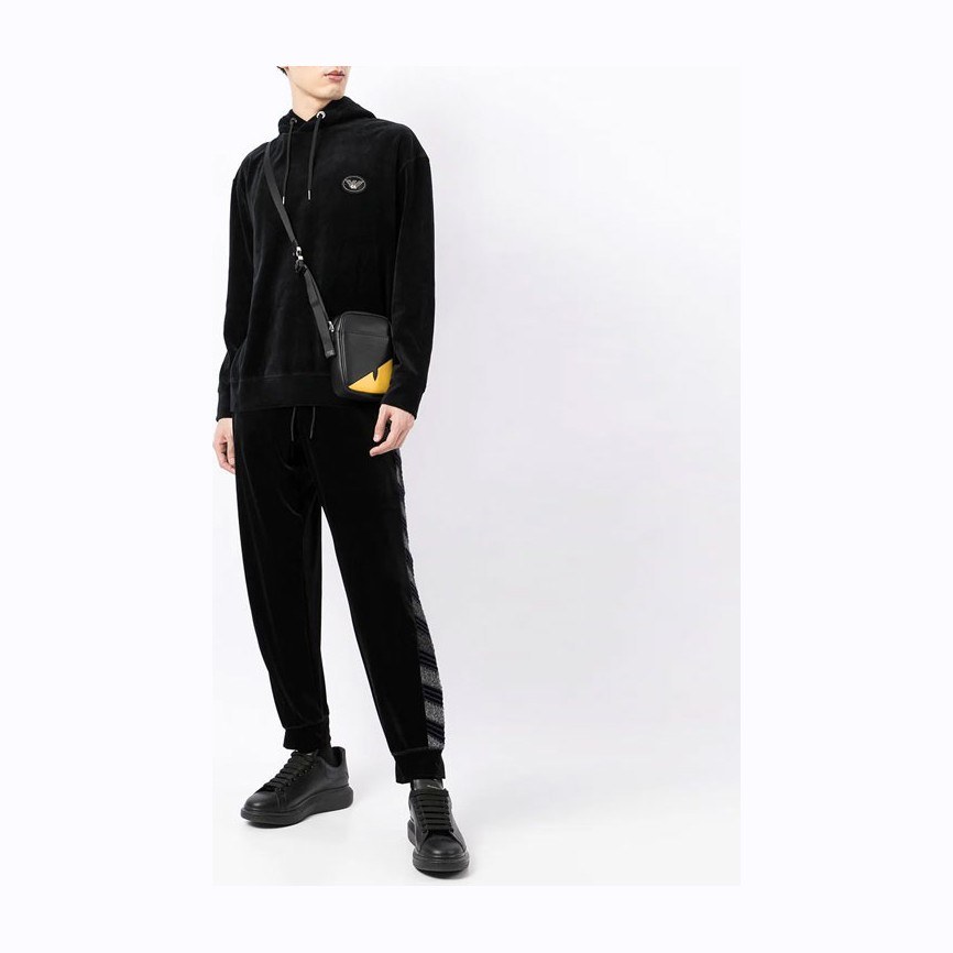 Emporio Armani FW21 Velvet Hoodie Black