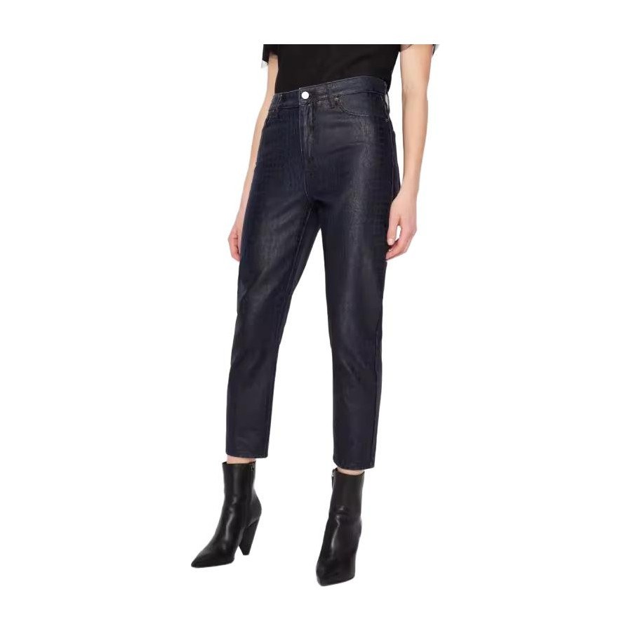 Armani Exchange Mid-Rise Straight Jeans Denim Blue