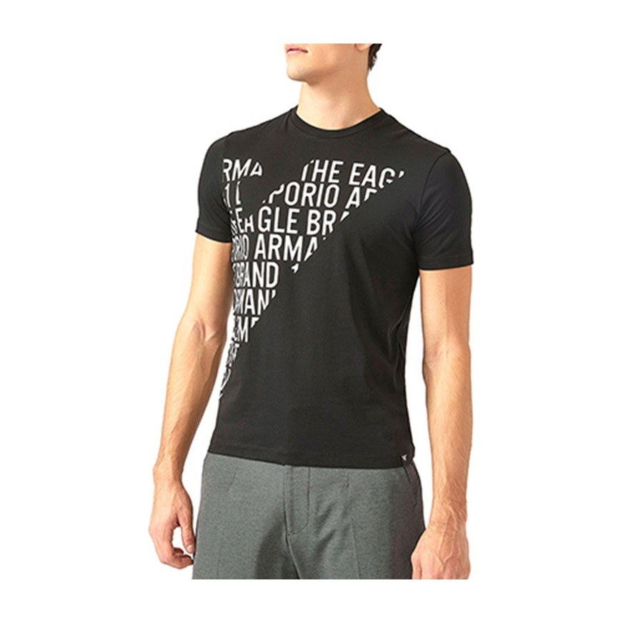 Emporio Armani Printed Crew Neck T-Shirt Black