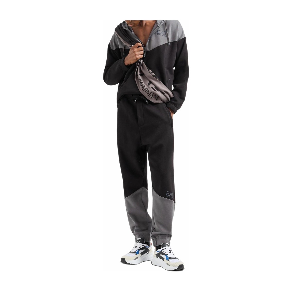 EMPORIO ARMANI EA7 Logo Hoodie Set Gray