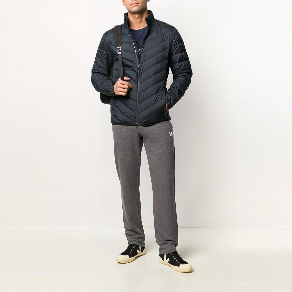 Emporio Armani Quilted Down Jacket Navy