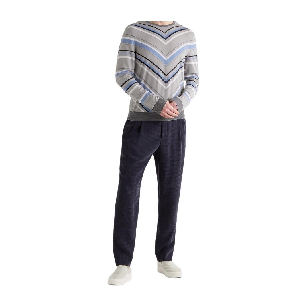 Armani Crewneck Wool Sweater Unisex Patterned