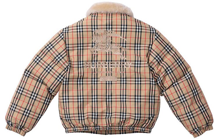 Supreme x Burberry Shearling Collar Down Puffer Jacket