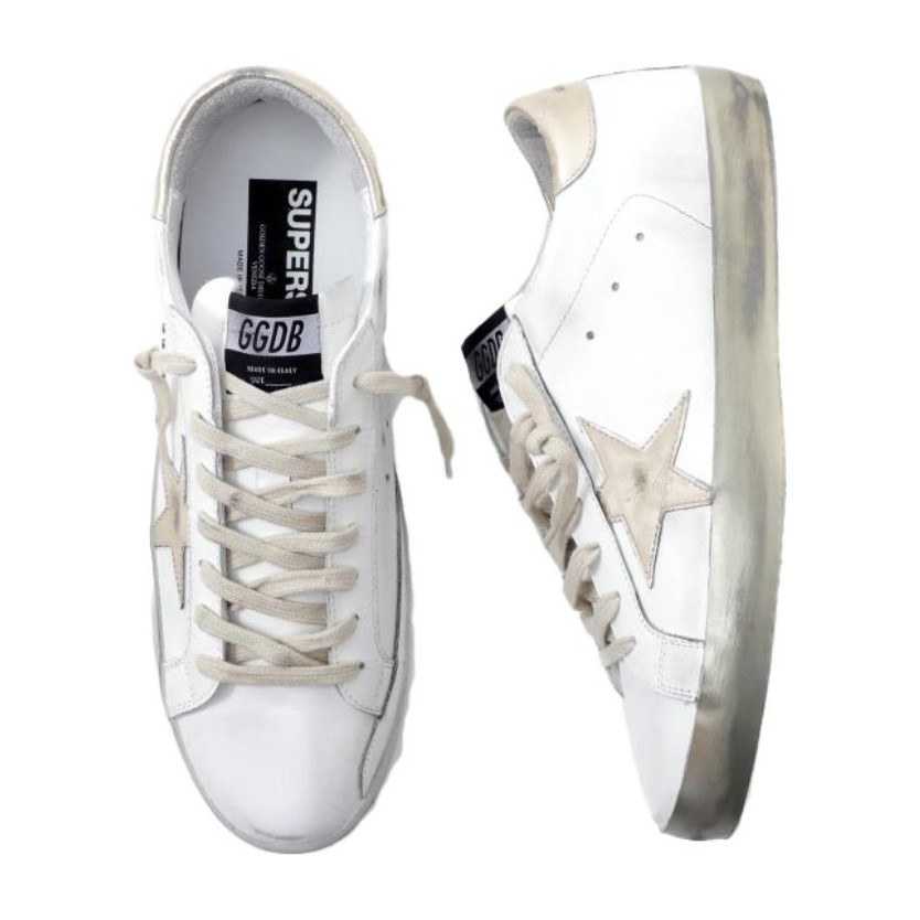 Golden Goose Super-Star White Gold Heel