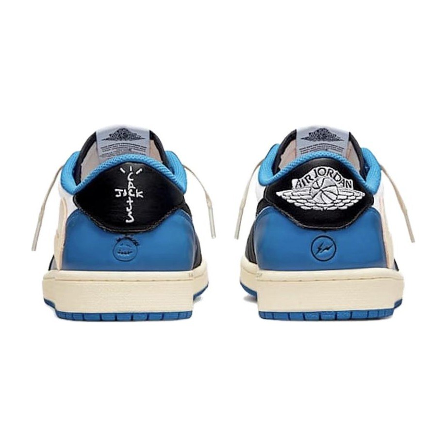 Travis Scott x Fragment Design x Air Jordan 1 Low OG SP White Blue Black