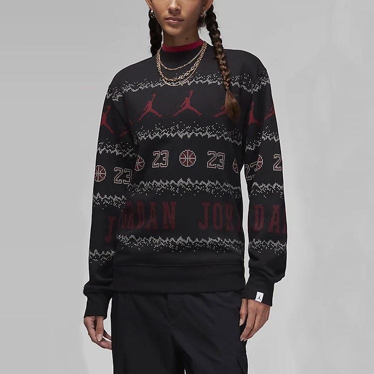 Jordan Essentials Holiday Logo Crewneck Sweatshirt Black