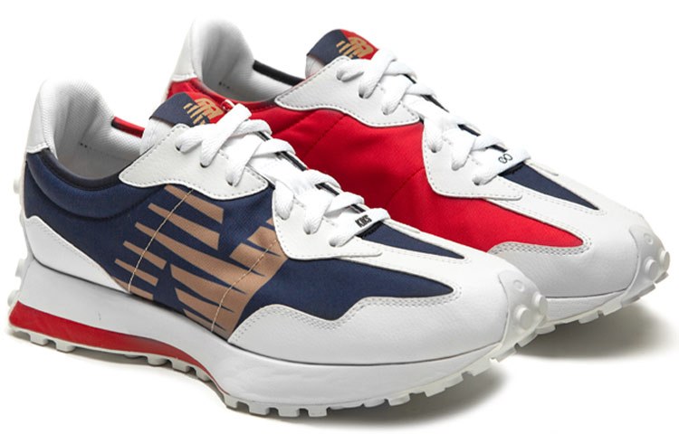 New Balance 327 White Blue Red